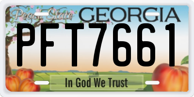 GA license plate PFT7661