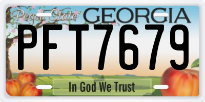 GA license plate PFT7679