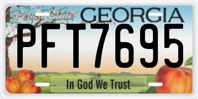 GA license plate PFT7695
