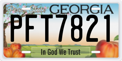 GA license plate PFT7821