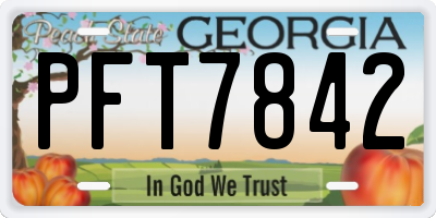 GA license plate PFT7842