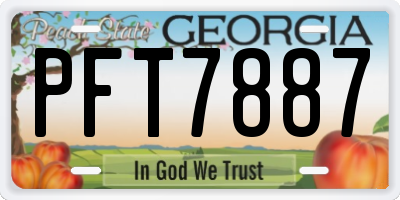 GA license plate PFT7887