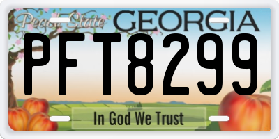 GA license plate PFT8299