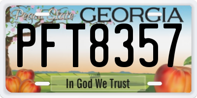 GA license plate PFT8357