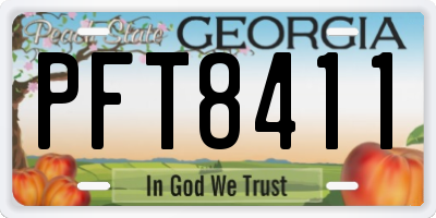 GA license plate PFT8411