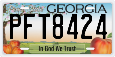 GA license plate PFT8424