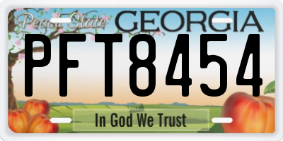 GA license plate PFT8454
