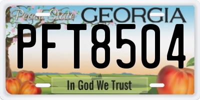 GA license plate PFT8504