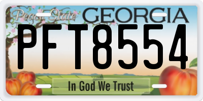 GA license plate PFT8554