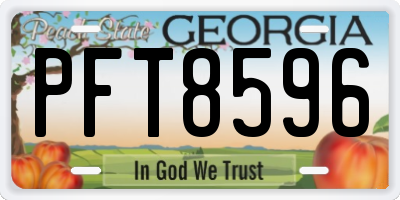 GA license plate PFT8596