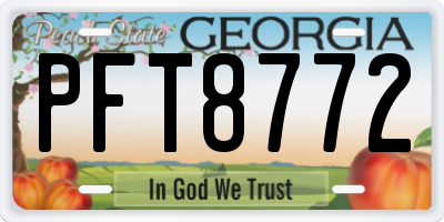 GA license plate PFT8772