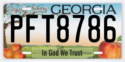 GA license plate PFT8786