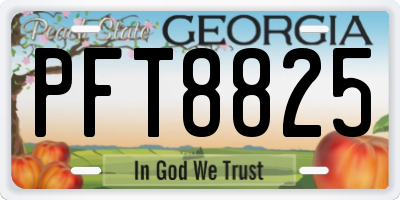 GA license plate PFT8825