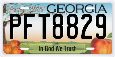 GA license plate PFT8829