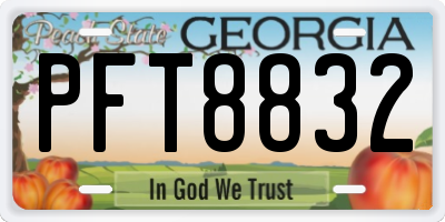 GA license plate PFT8832