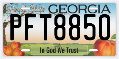 GA license plate PFT8850