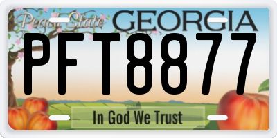 GA license plate PFT8877