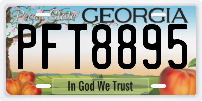 GA license plate PFT8895