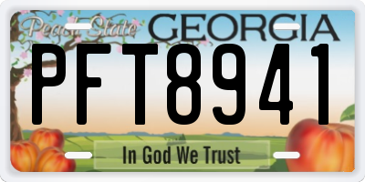 GA license plate PFT8941