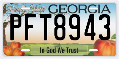 GA license plate PFT8943