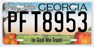 GA license plate PFT8953