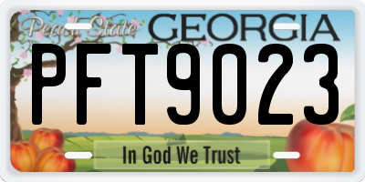 GA license plate PFT9023