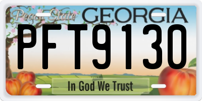 GA license plate PFT9130