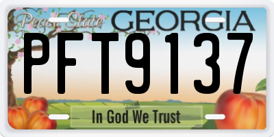GA license plate PFT9137
