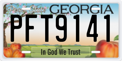 GA license plate PFT9141