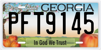 GA license plate PFT9145