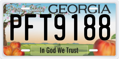 GA license plate PFT9188