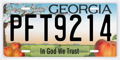 GA license plate PFT9214