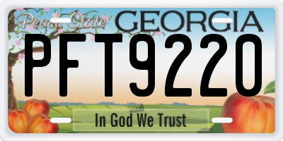 GA license plate PFT9220
