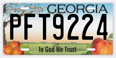 GA license plate PFT9224