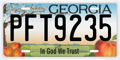 GA license plate PFT9235