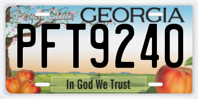 GA license plate PFT9240