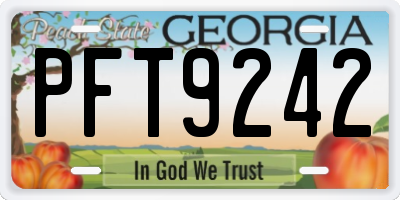 GA license plate PFT9242