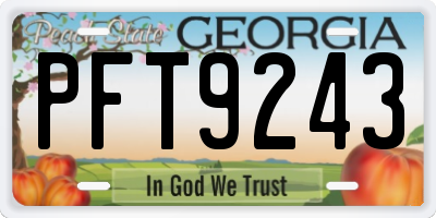 GA license plate PFT9243