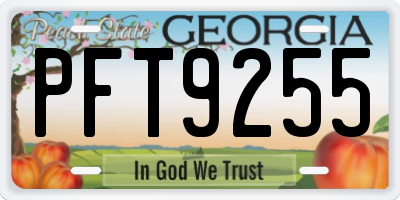 GA license plate PFT9255