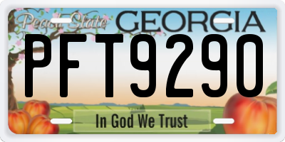 GA license plate PFT9290