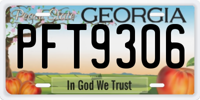 GA license plate PFT9306