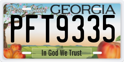 GA license plate PFT9335