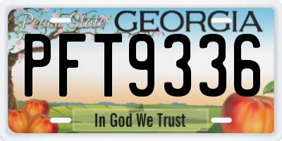 GA license plate PFT9336