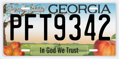 GA license plate PFT9342