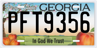 GA license plate PFT9356