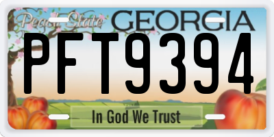 GA license plate PFT9394