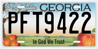GA license plate PFT9422