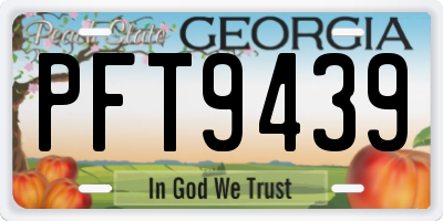 GA license plate PFT9439