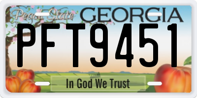 GA license plate PFT9451