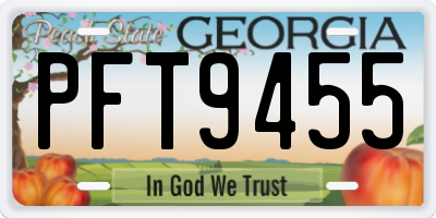 GA license plate PFT9455